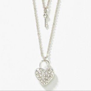 Key & Heart Necklace by Touchstone Crystal by Swarovski